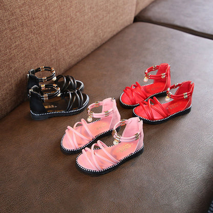 Girls' Sandals, Western Style, Children's Roman Shoes, Soft Soles, Net Red Princesses, Little Girls, Baby Sandals