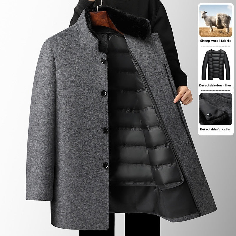 ⚫ Songo – Manteau Laine Homme à Doublure Amovible