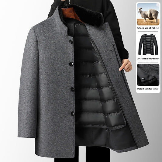 ⚫ Songo – Manteau Laine Homme à Doublure Amovible