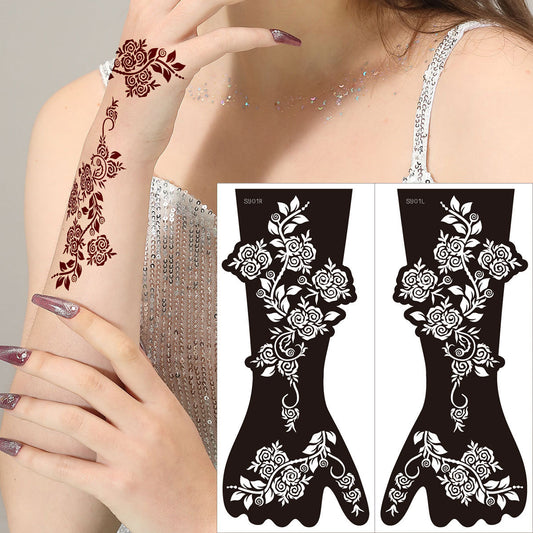 ✨ Tattoo Éphémère Aïssata – Géométrie Mystique