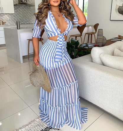 StripeFlair  Ensemble Sexy Deux Pièces
