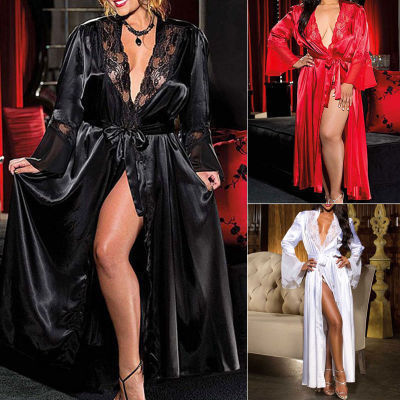 👑 Robe de Nuit SELENA — Élégance Ice Silk et Mesh