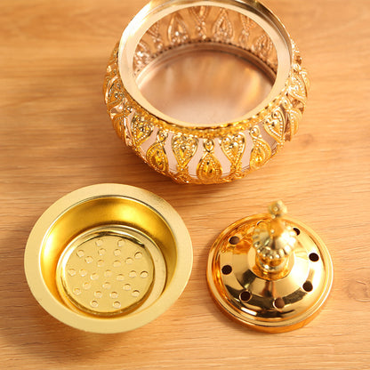 Fatima – Brûleur d’encens en dentelle métallique ✨