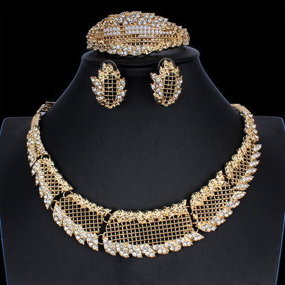New Fashion Alloy Jewelry Set Necklace And Earrings Four Piece Set