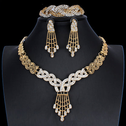 New Fashion Alloy Jewelry Set Necklace And Earrings Four Piece Set
