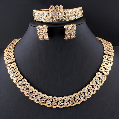 New Fashion Alloy Jewelry Set Necklace And Earrings Four Piece Set