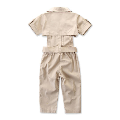 🌞 Combinaison Style Cargo Été – Enfant Tendance 1 à 6 ans
