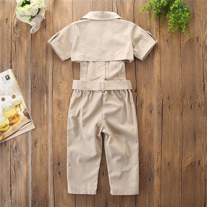 🌞 Combinaison Style Cargo Été – Enfant Tendance 1 à 6 ans