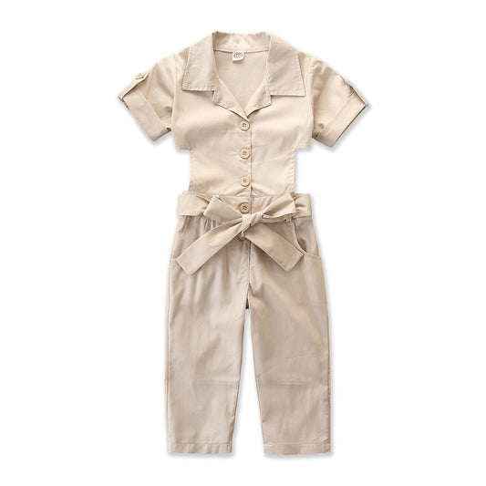 🌞 Combinaison Style Cargo Été – Enfant Tendance 1 à 6 ans