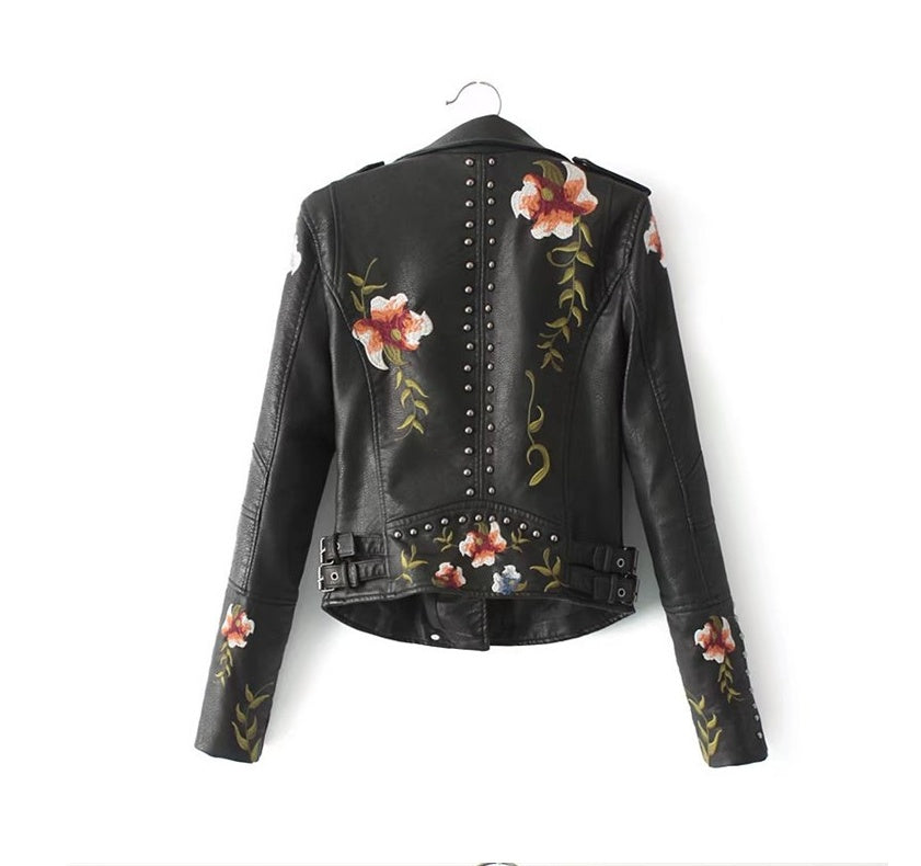 Naora – Veste Motard Rivetée en Similicuir