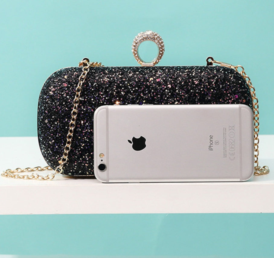 Mini Sac Ovale Paillettes Chaîne Femme
