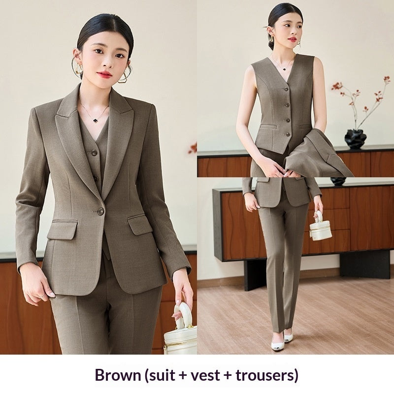 Tailleur Bureau Gilet Pantalon Court