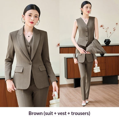 Tailleur Bureau Gilet Pantalon Court