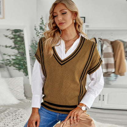 💛 Prada 💛 Pull Sans Manche Femme Casual