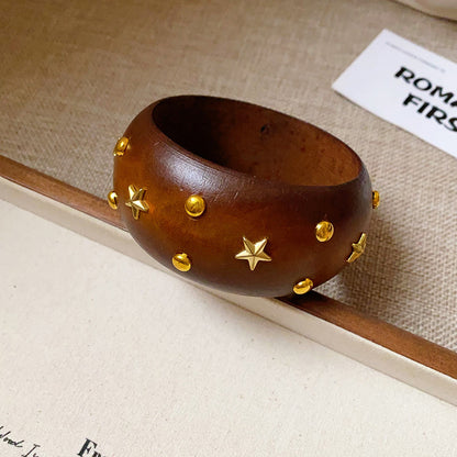 Amber Bracelet Résine Large Bord Irrégulier Tan