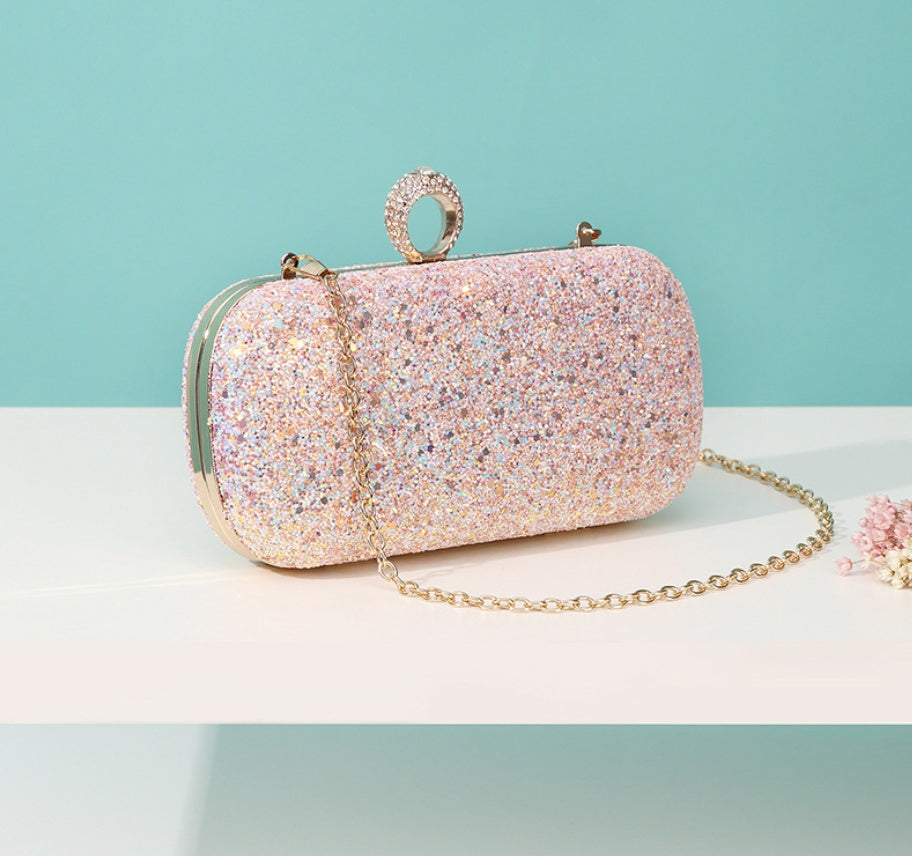 Mini Sac Ovale Paillettes Chaîne Femme