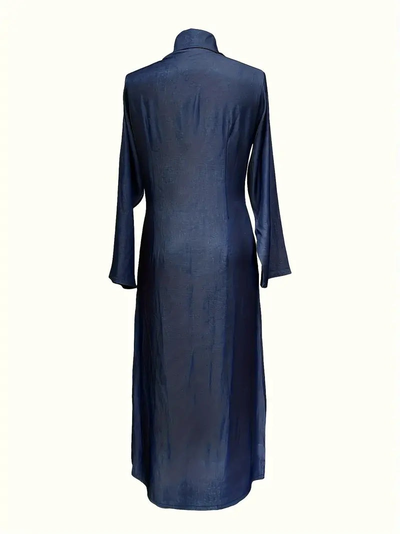 ✨ Amaïra – Robe Longue Élégante à Manches Longues