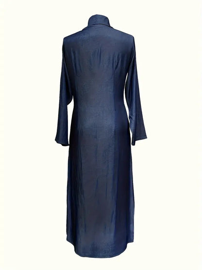 ✨ Amaïra – Robe Longue Élégante à Manches Longues