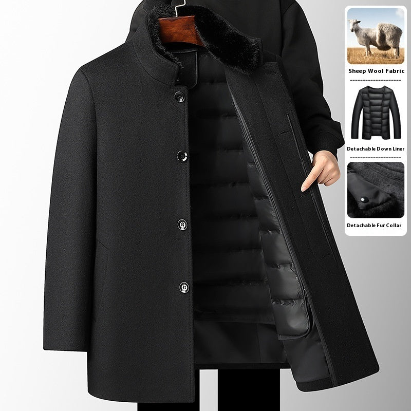 ⚫ Songo – Manteau Laine Homme à Doublure Amovible