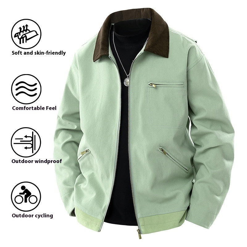 N’Golo – Veste homme à revers contrastés printemps et automne 🧥🌿🍂