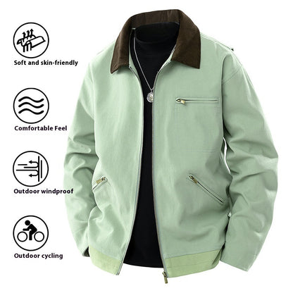 N’Golo – Veste homme à revers contrastés printemps et automne 🧥🌿🍂