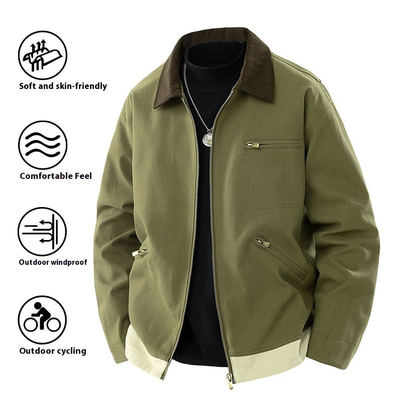 N’Golo – Veste homme à revers contrastés printemps et automne 🧥🌿🍂