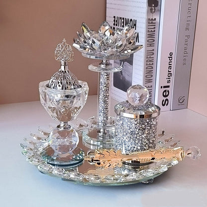 Aïcha – Brûleur d’encens Lotus Cristal (set 4 pièces) ✨