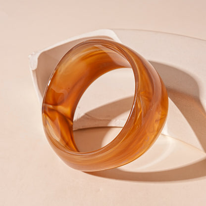 Amber Bracelet Résine Large Bord Irrégulier Tan