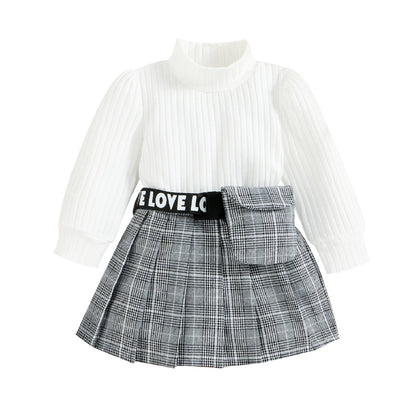 🍁 Ensemble Preppy – 3 Pièces Fille Automne-Hiver