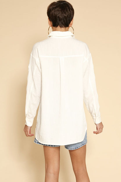 Aveline – chemise blanche à nœuds aux manches, vue de dos