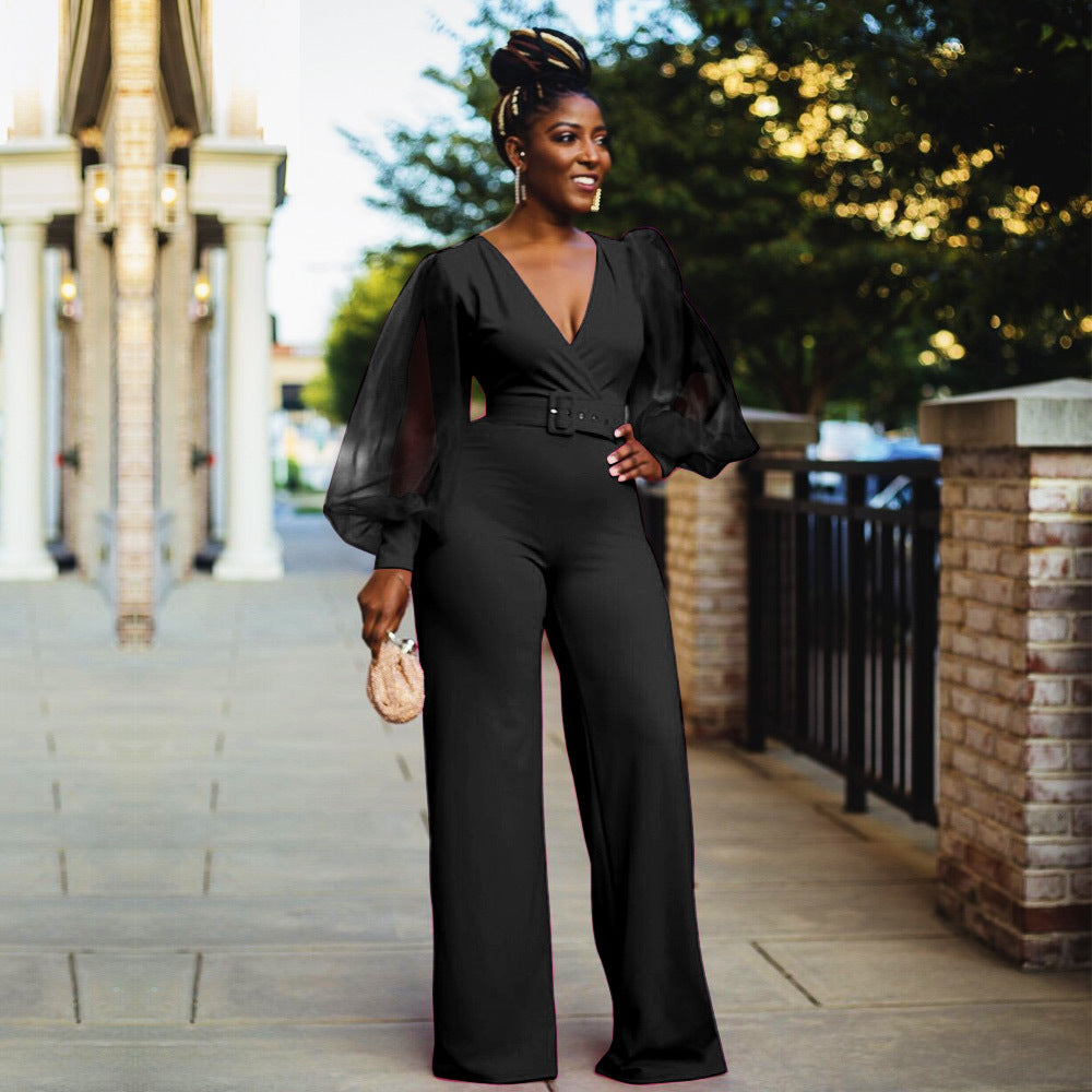 🌟 Pinault – Combinaison Ceinturée Élégance