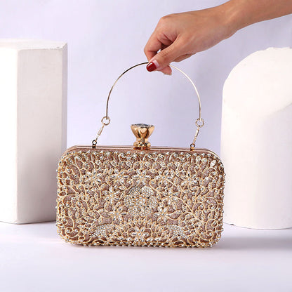 Pochette Banquet Strass Cuir PU Femme