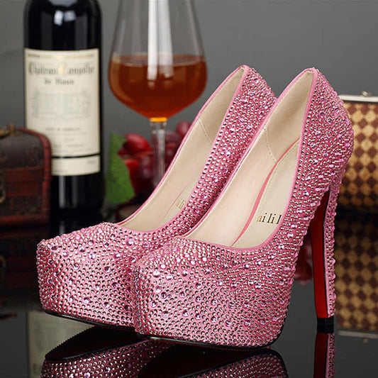 Escarpins Cristal Talon Super Haut 14cm Paillettes