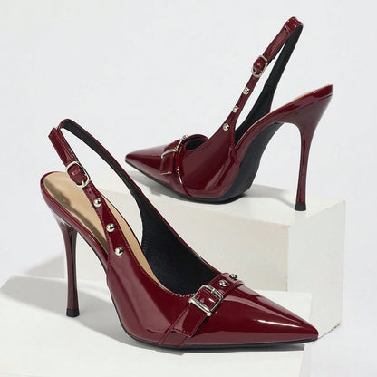 Escarpins Rivets Bout Pointu Bordeaux