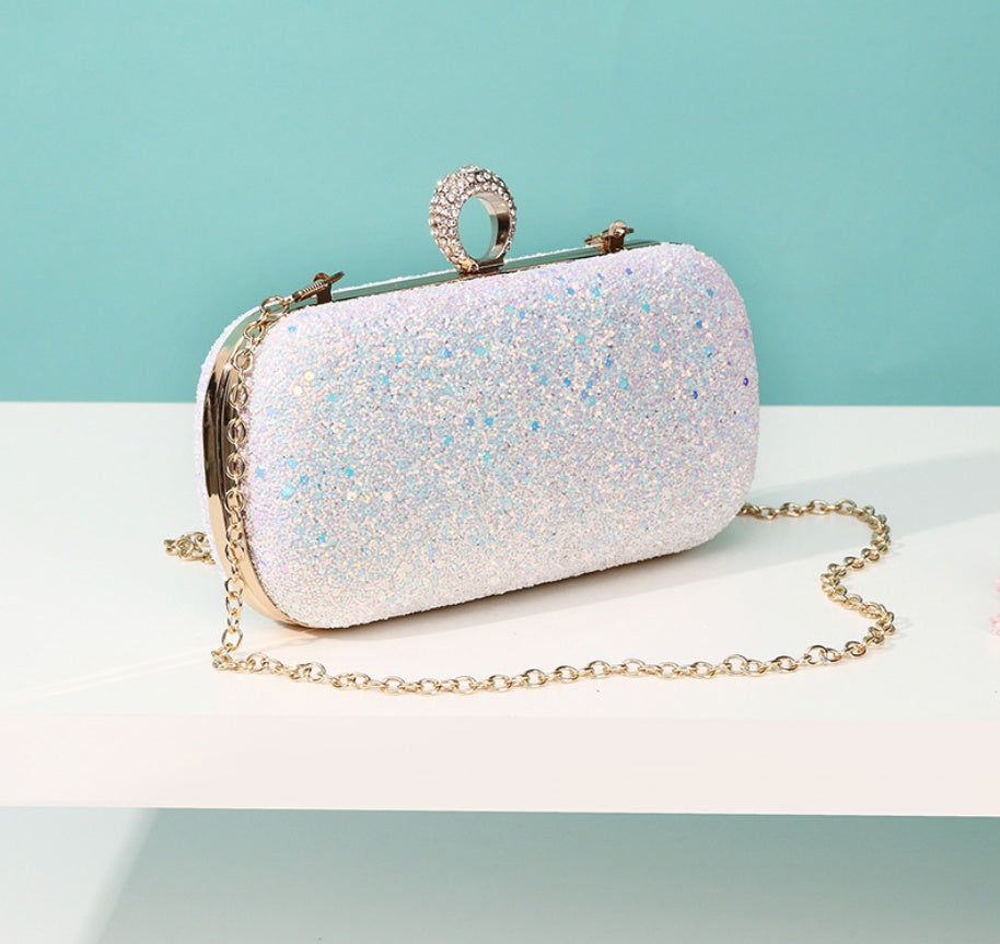 Mini Sac Ovale Paillettes Chaîne Femme