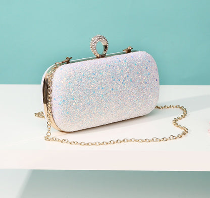 Mini Sac Ovale Paillettes Chaîne Femme