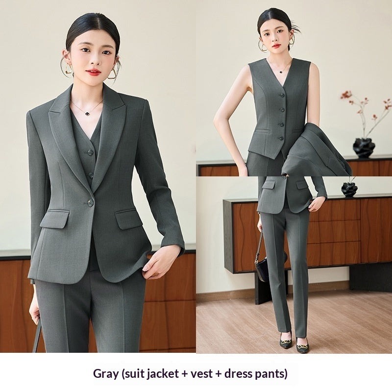 Tailleur Bureau Gilet Pantalon Court