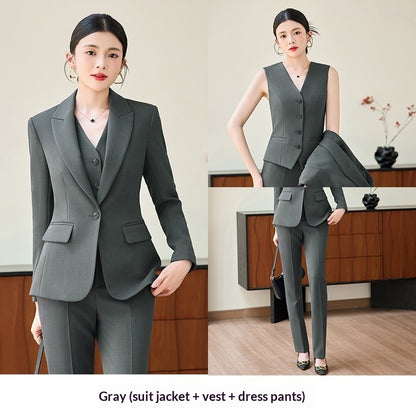 Tailleur Bureau Gilet Pantalon Court