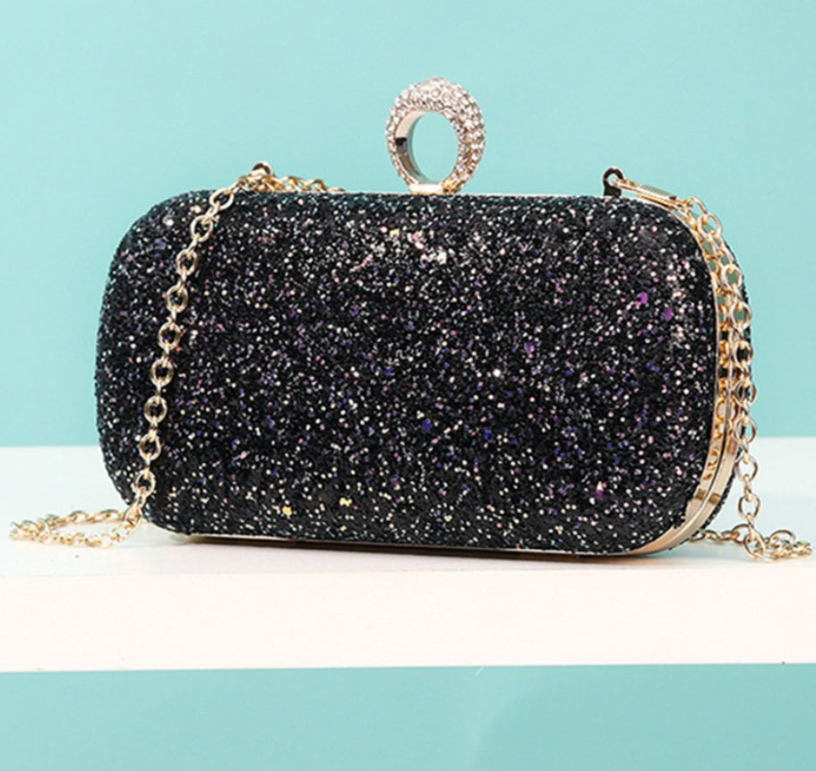 Mini Sac Ovale Paillettes Chaîne Femme