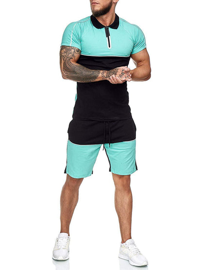 Summer sports suit men's color matching