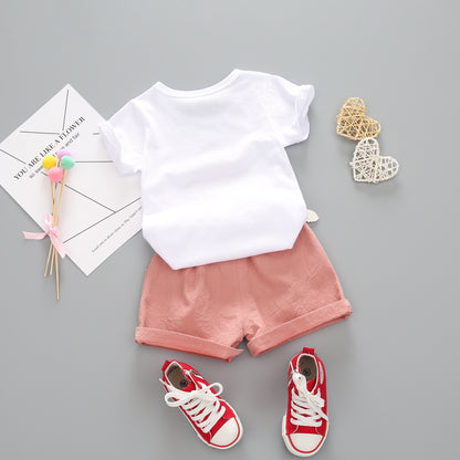 Girls Watermelon Short Sleeve Suit