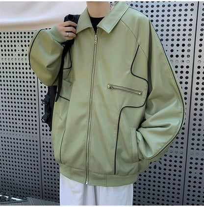 🧥Badji – Manteau en Similicuir Printemps et Automne pour Homme