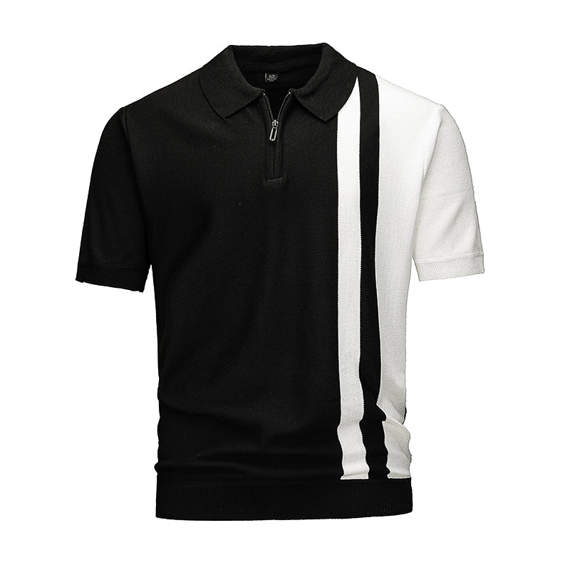 Polo Maille Demi-Zip Bicolore Homme