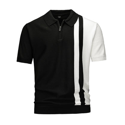 Polo Maille Demi-Zip Bicolore Homme