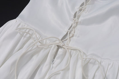 Women's Off-shoulder Backless Wrap Chest Waist A- Line Dress