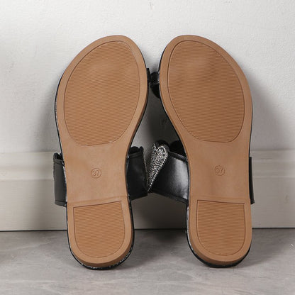 Plus Size Toe Covering Flat Slippers Flat Light Wind Sandals