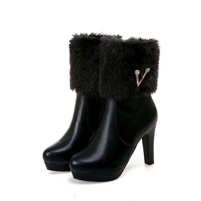 Noel – Bottines Hiver à Talon Bloc Femme
