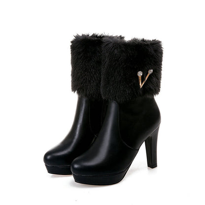 Noel – Bottines Hiver à Talon Bloc Femme