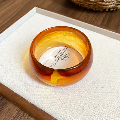 Amber Bracelet Résine Large Bord Irrégulier Tan