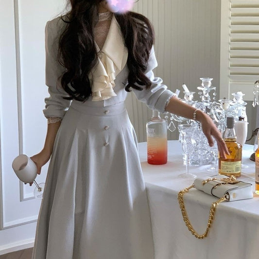 Fashion Special-interest Lapel Women's Coat Skirt Two-piece Set
